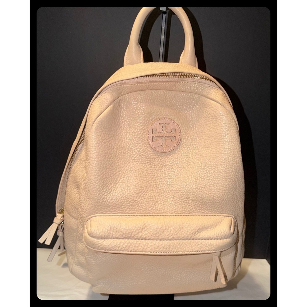 Tory Burch Mini Backpack Women Medium Pink Leather Pebbled Tassel